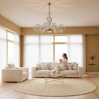 Lustre Crystal Chandelier Lamp Ceiling Light Fixture Hanging Light New