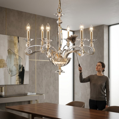 Crystal chandelier 6x lights pendant light lamp ceiling light