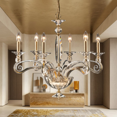 Crystal chandelier 6x lights pendant light lamp ceiling light