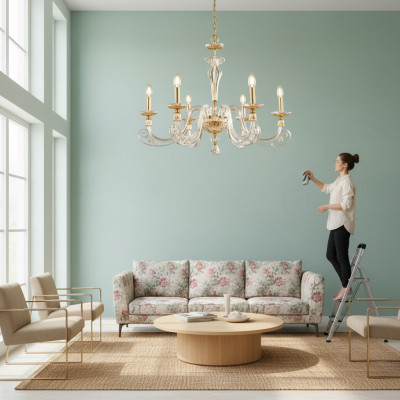 Ceiling light luxury chandelier crystal lamp hanging light golden lamps
