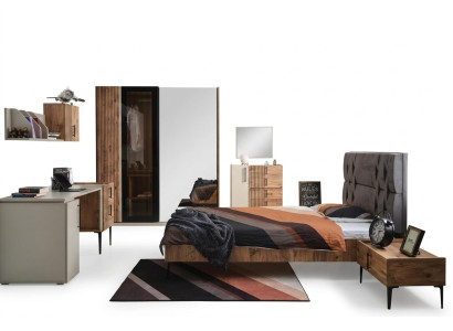Luxury Bedroom 7-piece: Bed, Nightstand, Wardrobe, Dresser, Mirror