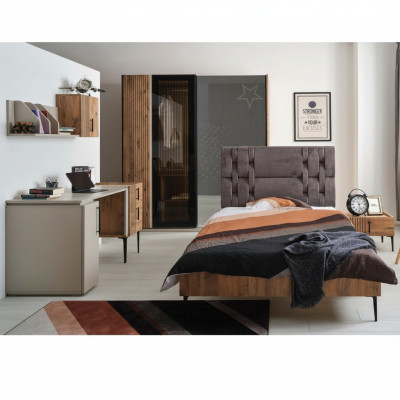 Bedroom furniture youth room children’s room bed wardrobe 4-piece set.