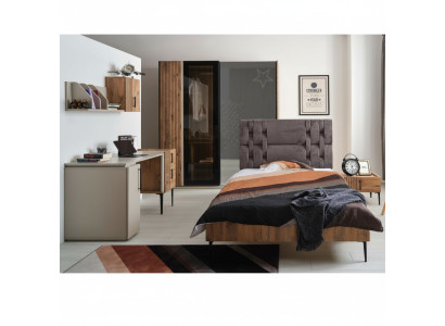 Bedroom furniture youth room children’s room bed wardrobe 4-piece set.