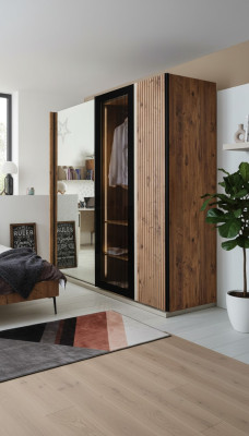 Modern wardrobe luxury wood cabinets glass stylish bedroom