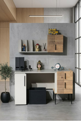 Stylish office furniture complete set shelf desk wood top quality new