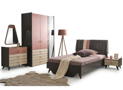 Luxury bedroom set bed nightstand wardrobe dresser mirror new