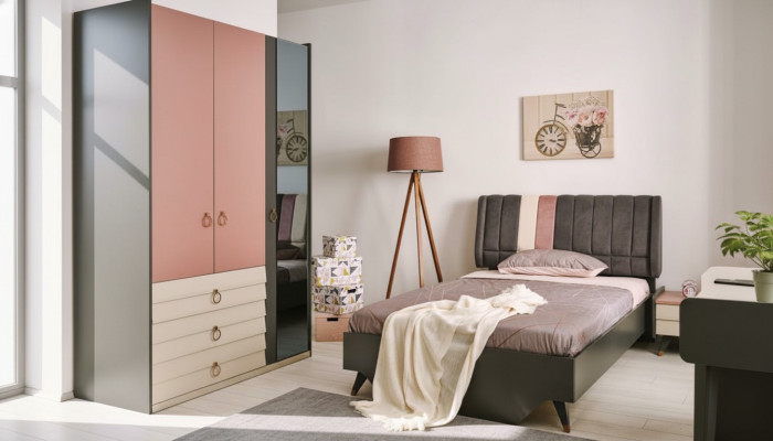 Bedroom set bed nightstand wardrobe modern luxury Setra set