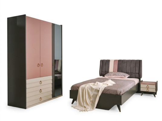 Bedroom set bed nightstand wardrobe modern luxury Setra set