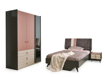 Bedroom set bed nightstand wardrobe modern luxury Setra set