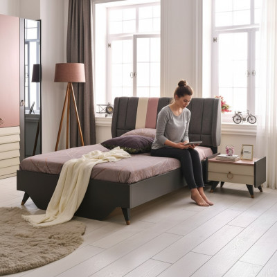 Luxury bedroom bedside table beds complete bed set design furniture