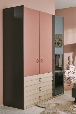 Modern wardrobe luxury closet wood cabinets glass bedroom new
