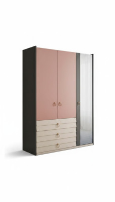 Modern wardrobe luxury closet wood cabinets glass bedroom new