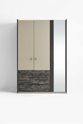 Wardrobe Closet Multipurpose Wardrobe Gray Material Wood Cabinets