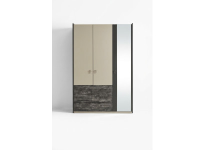 Wardrobe Closet Multipurpose Wardrobe Gray Material Wood Cabinets