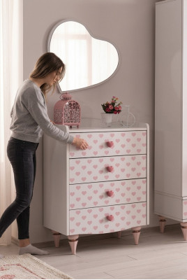 Dresser Mirror Wood Set Modern Design Furniture New Group White Luxury 2-piece