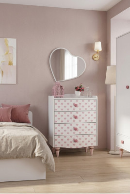 Dresser Mirror Wood Set Modern Design Furniture New Group White Luxury 2-piece