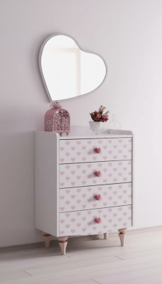 Dresser Mirror Wood Set Modern Design Furniture New Group White Luxury 2-piece