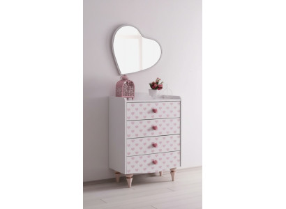 Dresser Mirror Wood Set Modern Design Furniture New Group White Luxury 2-piece