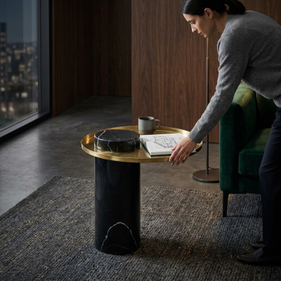 Round black side table coffee table bedroom dresser tables console