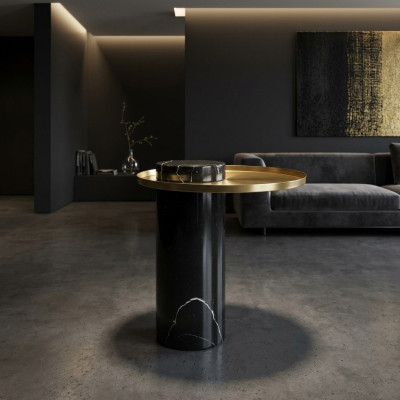 Round black side table coffee table bedroom dresser tables console