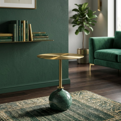 Round gold side table coffee table bedroom dresser tables console