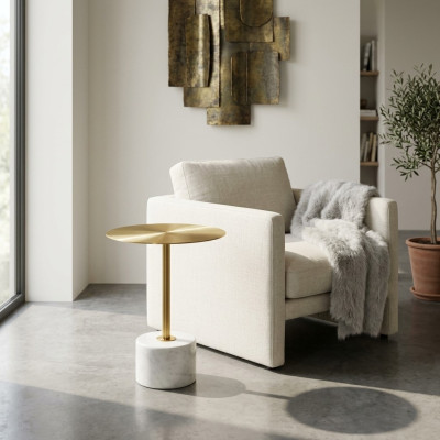 Luxurious coffee tables round modern metal gold stylish side table