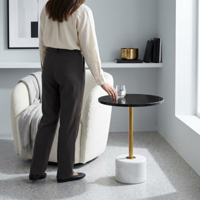 Marble stylish side table luxurious coffee table tables round modern