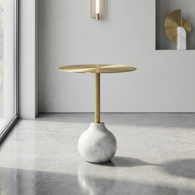 Modern round coffee table metal stylish gold side table new luxurious