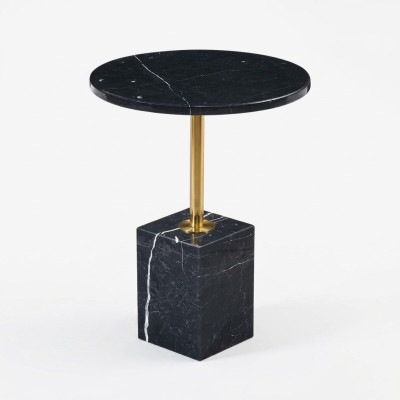 Round coffee table top quality black stylish side table new luxurious