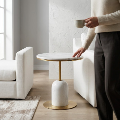 Side table white modern designer coffee table living room new