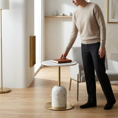 Side table high-quality marble modern coffee table living room
