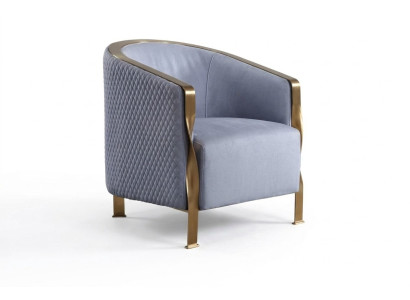 Modern luxurious grey armchair furniture television sofa upholstery club chair metal