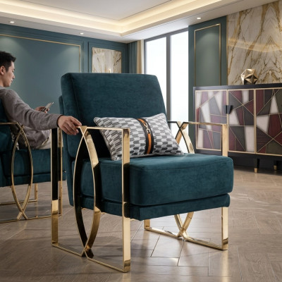 Luxurious armchairs modern design green relax chair seat luxury waiting room new