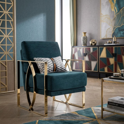 Luxurious armchairs modern design green relax chair seat luxury waiting room new