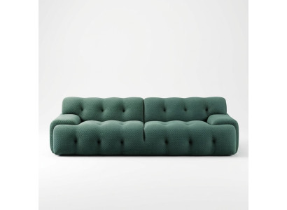 Exclusive luxurious 3-seater sofa fabric seat modern textile furniture green color
