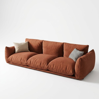 3-seater sofa textile wood modern brown sofa upholstery couch luxury new sofa