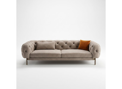 Sofa 3 seater luxurious beige upholstered sofas design artificial leather new modern