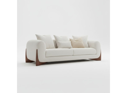Sofa 3-Seater White High-Quality Upholstery Sofas Design Textile New Modern