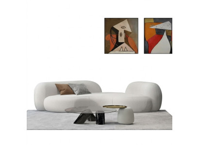 Modern sofa 3-seater white high-quality upholstery sofas design textile new stylish