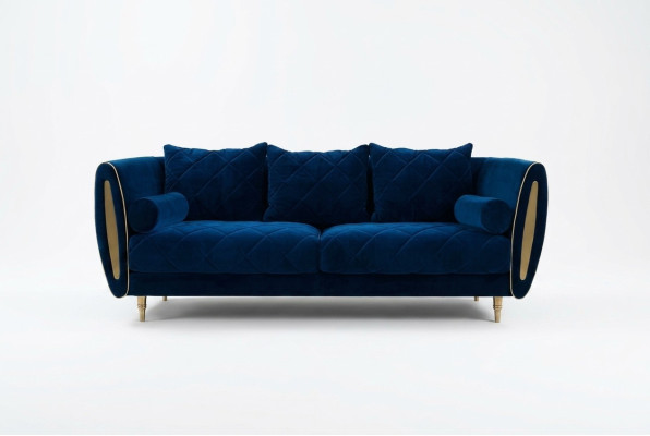 Design Blue 2-Seater Relax Sofas Sofa Textile Upholstery Couch Fabric Couches