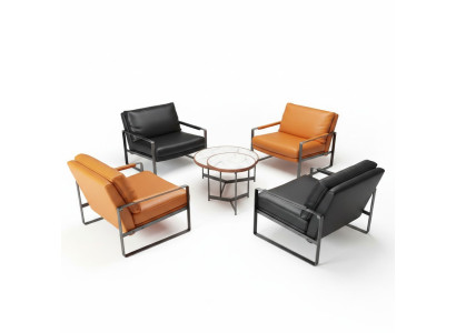 Chair Upholstery Seat Modern Design Leather Armchair Lounge Luxury Living Room