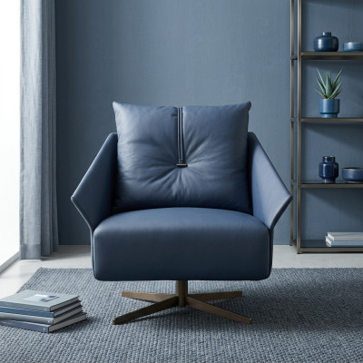 Chair seat living room blue modern design luxury seating furniture relax club new