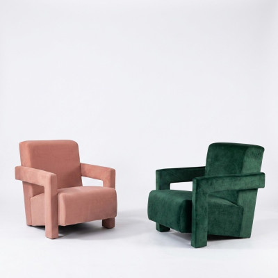 Modern armchair TV couch 1-seater sofa textile fabric couches 2x armchairs