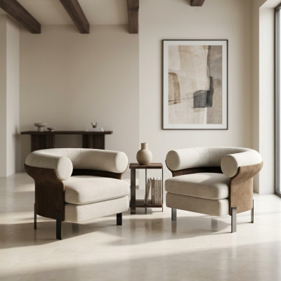 Luxurious armchair, modern armchair, TV couch, single-seater sofa, textile fabric.