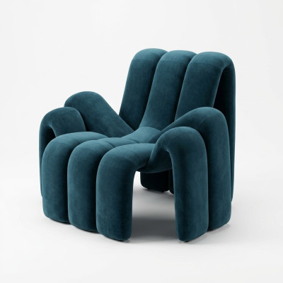 Stylish Green Armchairs, 1-Seater Modern Luxurious Textile Armchair New