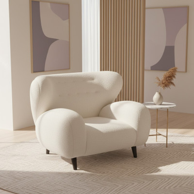 Stylish modern armchair white armchair TV couch 1 seater sofa textile