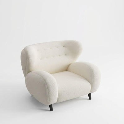 Stylish modern armchair white armchair TV couch 1 seater sofa textile