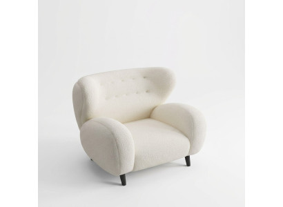 Stylish modern armchair white armchair TV couch 1 seater sofa textile