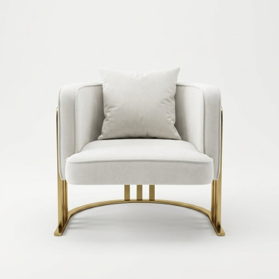 High-quality textile chair stylish white armchair modern armchair TV couch