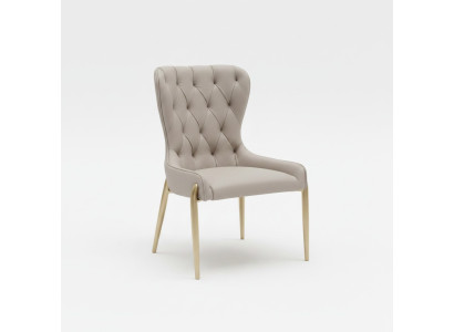 Beige Chesterfield Single Seater Metal Chair Luxury Dining Chairs Modern Chair